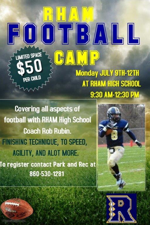 copy of football training camp flyer template made with project poster template